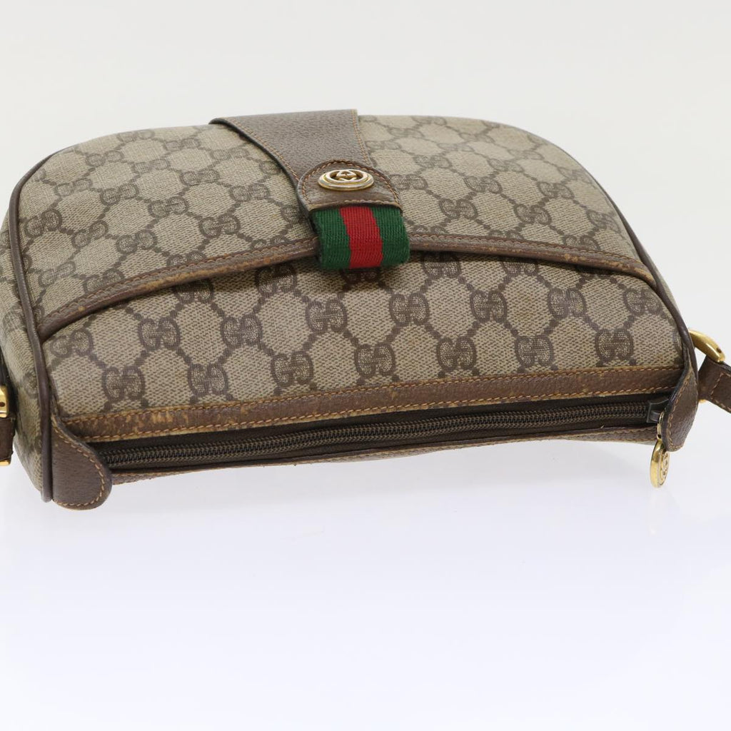GUCCI GG Canvas Web Sherry Line Shoulder Bag Beige Red 89.02.032 ep1041