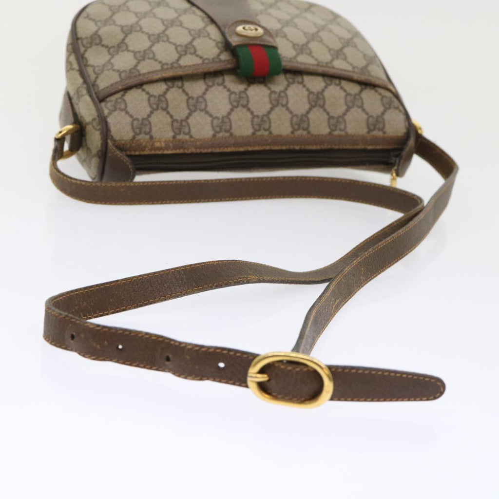 GUCCI GG Canvas Web Sherry Line Shoulder Bag Beige Red 89.02.032 ep1041