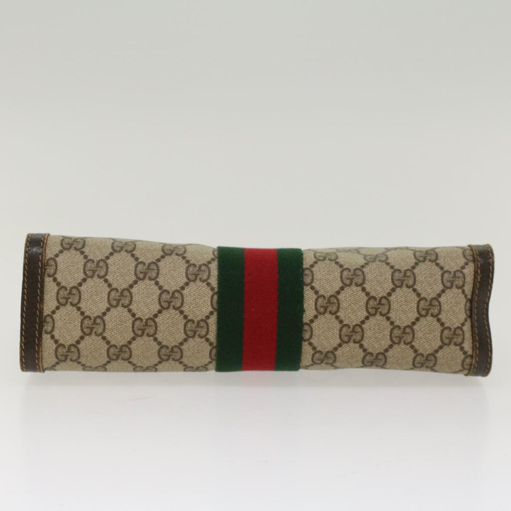 GUCCI GG Canvas Web Sherry Line Clutch Bag Beige 41•014•2125•28 ep1043