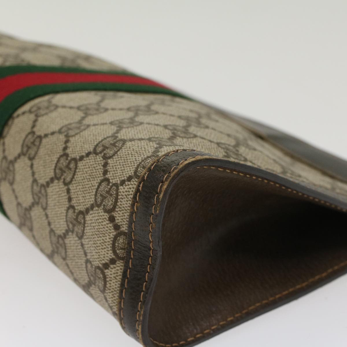 GUCCI GG Canvas Web Sherry Line Clutch Bag Beige 41•014•2125•28 ep1043