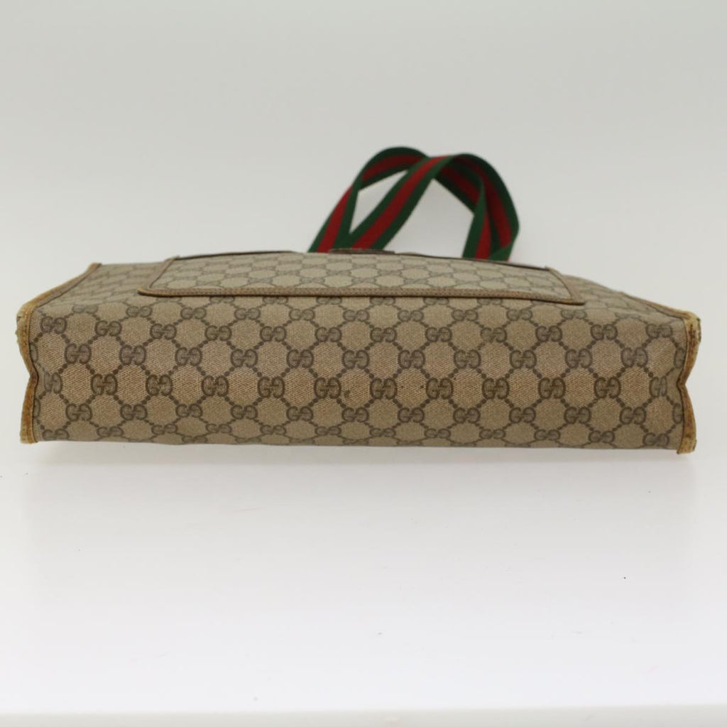 GUCCI GG Canvas Web Sherry Line Tote Bag Beige Red Green 89.02.997 ep1045