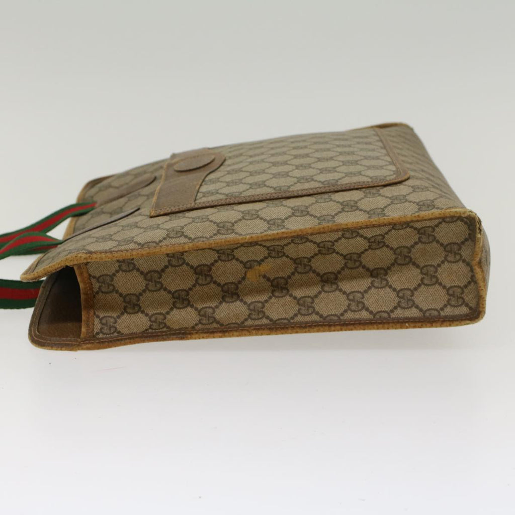 GUCCI GG Canvas Web Sherry Line Tote Bag Beige Red Green 89.02.997 ep1045