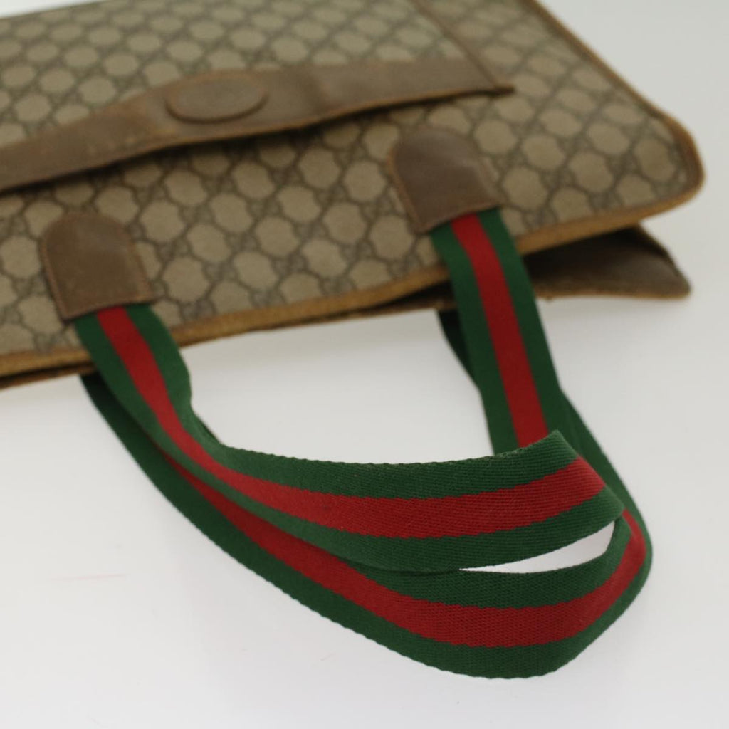 GUCCI GG Canvas Web Sherry Line Tote Bag Beige Red Green 89.02.997 ep1045