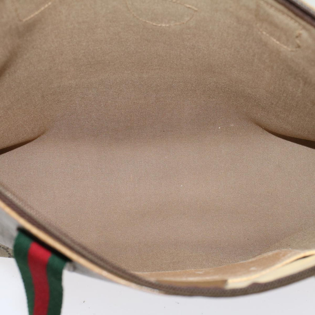 GUCCI GG Plus Canvas Web Sherry Line Tote Bag Beige Red Green ep1048