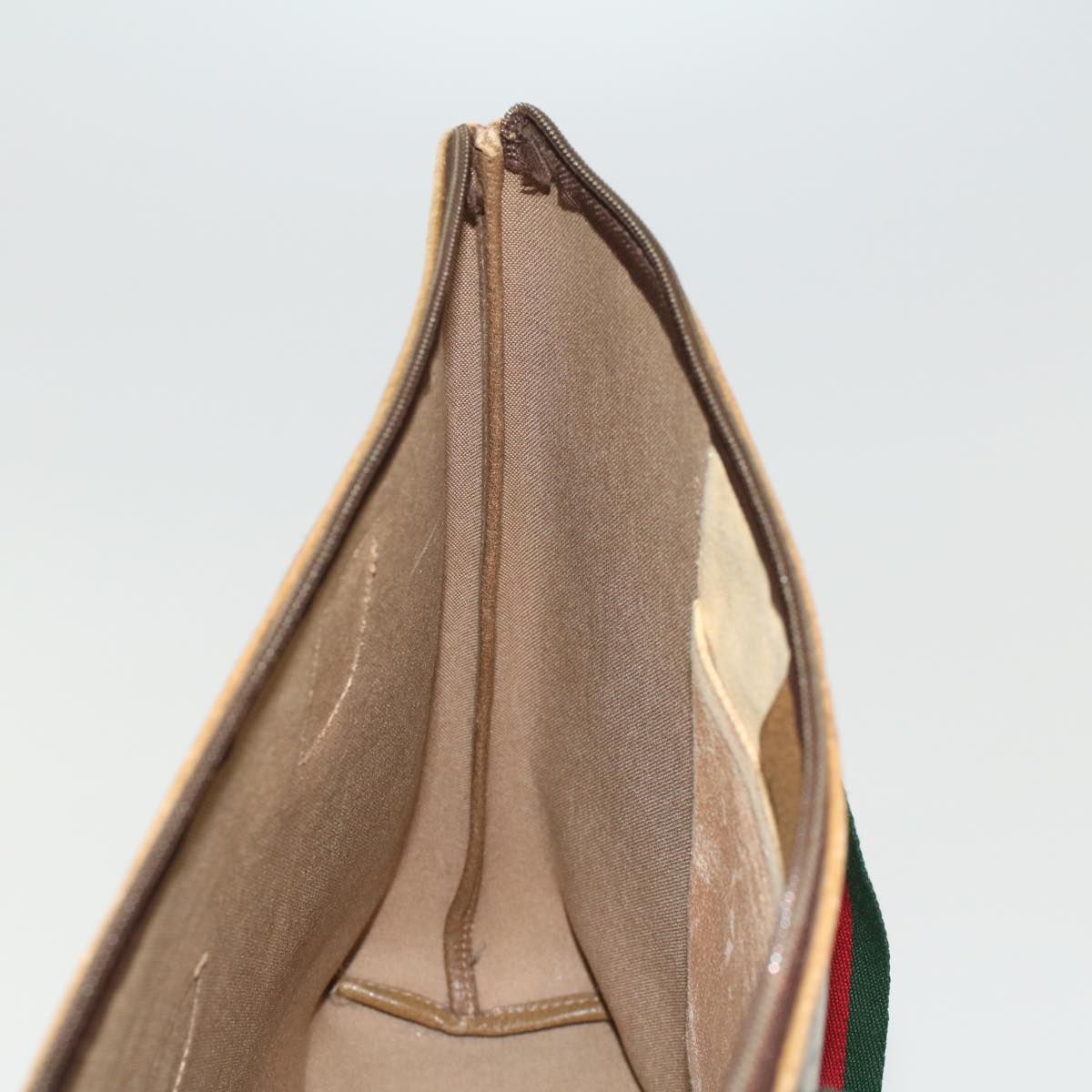 GUCCI GG Plus Canvas Web Sherry Line Tote Bag Beige Red Green ep1048
