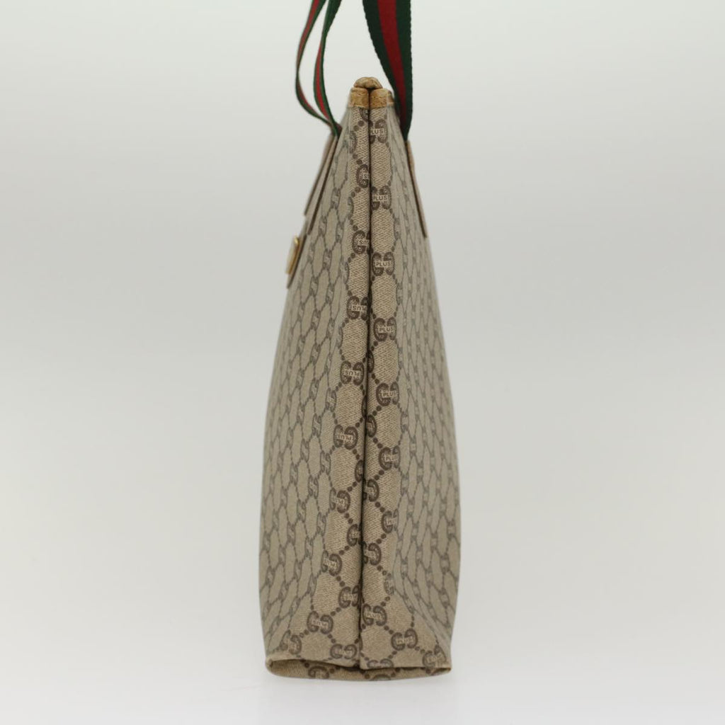 GUCCI GG Plus Canvas Web Sherry Line Tote Bag Beige Red Green ep1048
