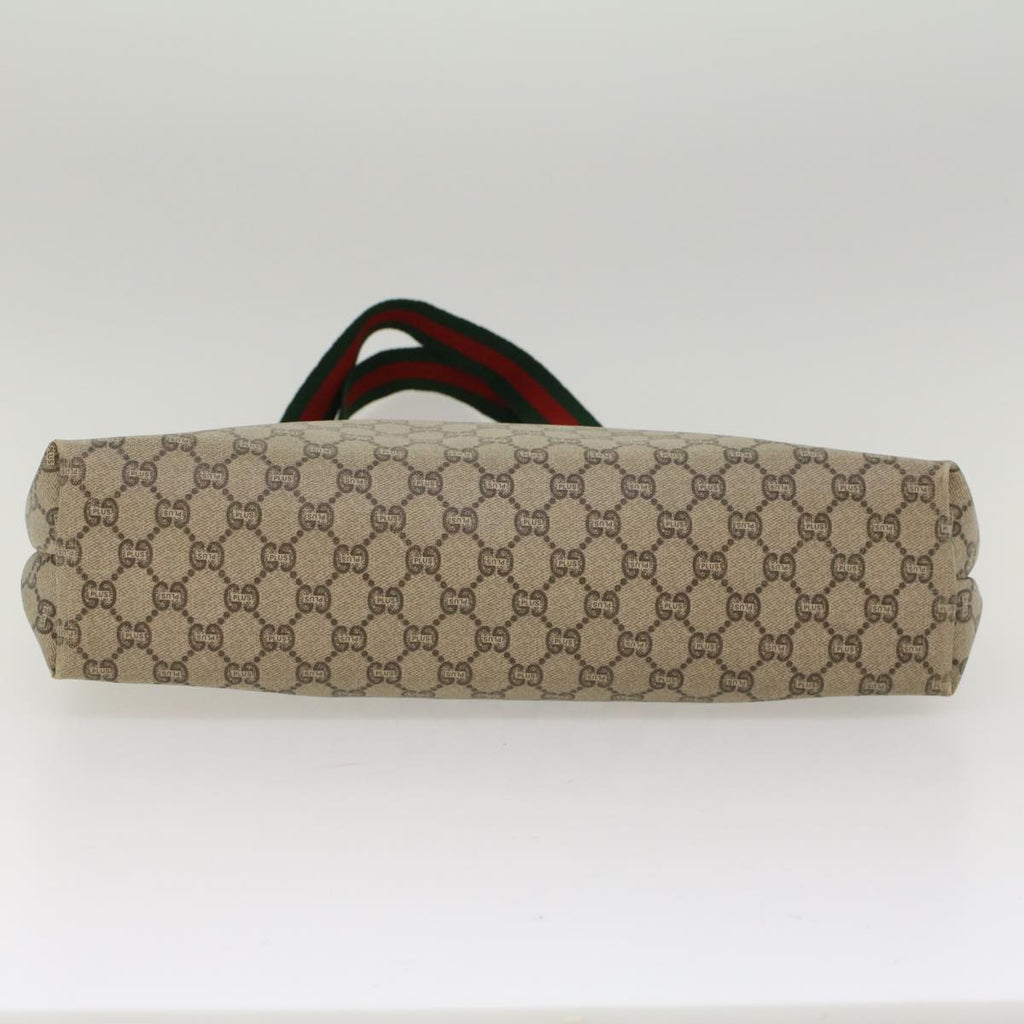 GUCCI GG Plus Canvas Web Sherry Line Tote Bag Beige Red Green ep1048