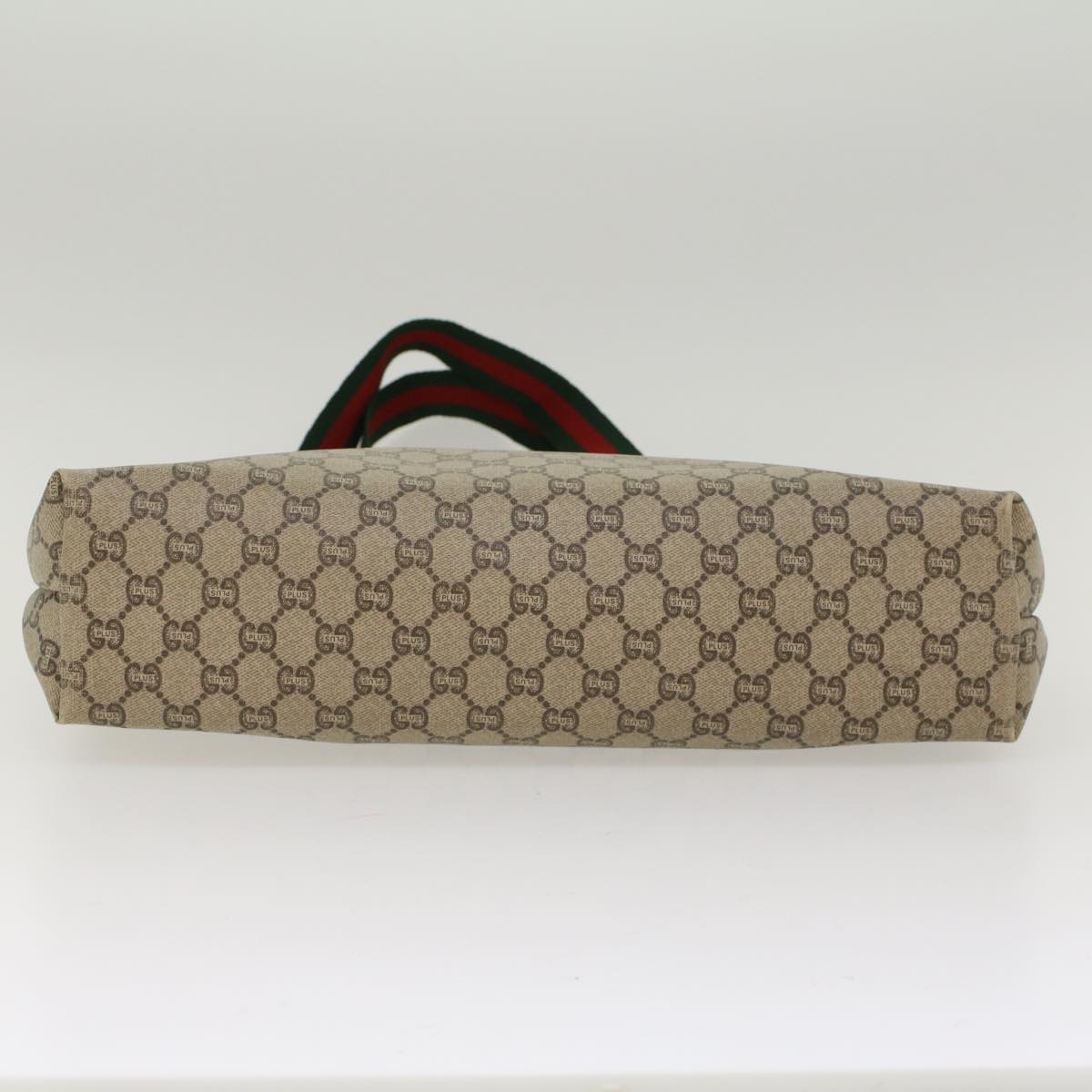 GUCCI GG Plus Canvas Web Sherry Line Tote Bag Beige Red Green ep1048
