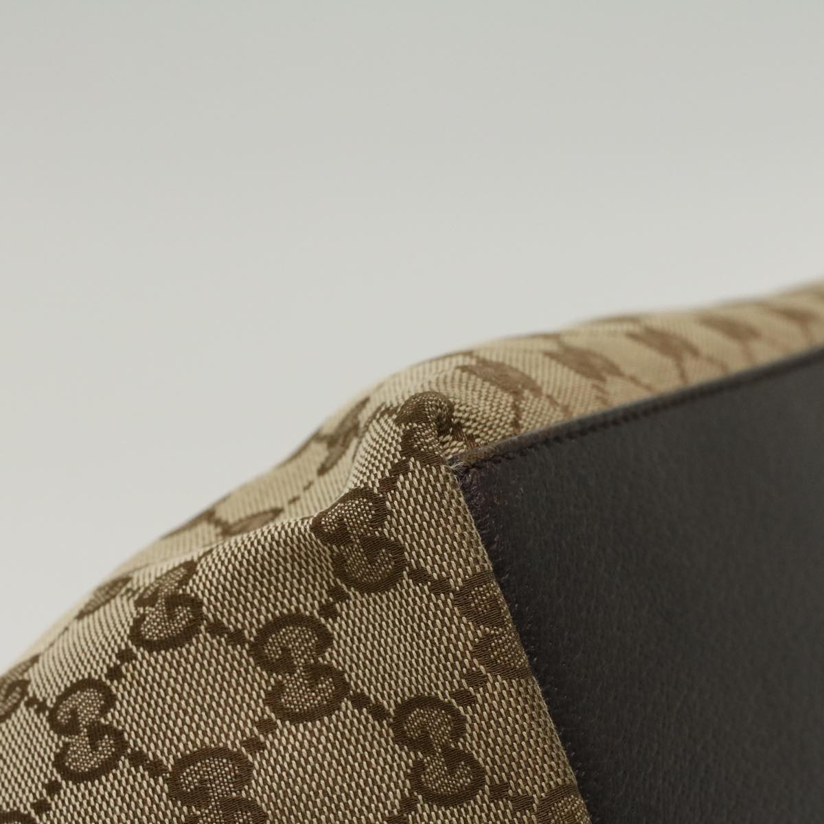GUCCI GG Canvas Web Sherry Line Tote Bag Leather Beige Red 131230 ep1049