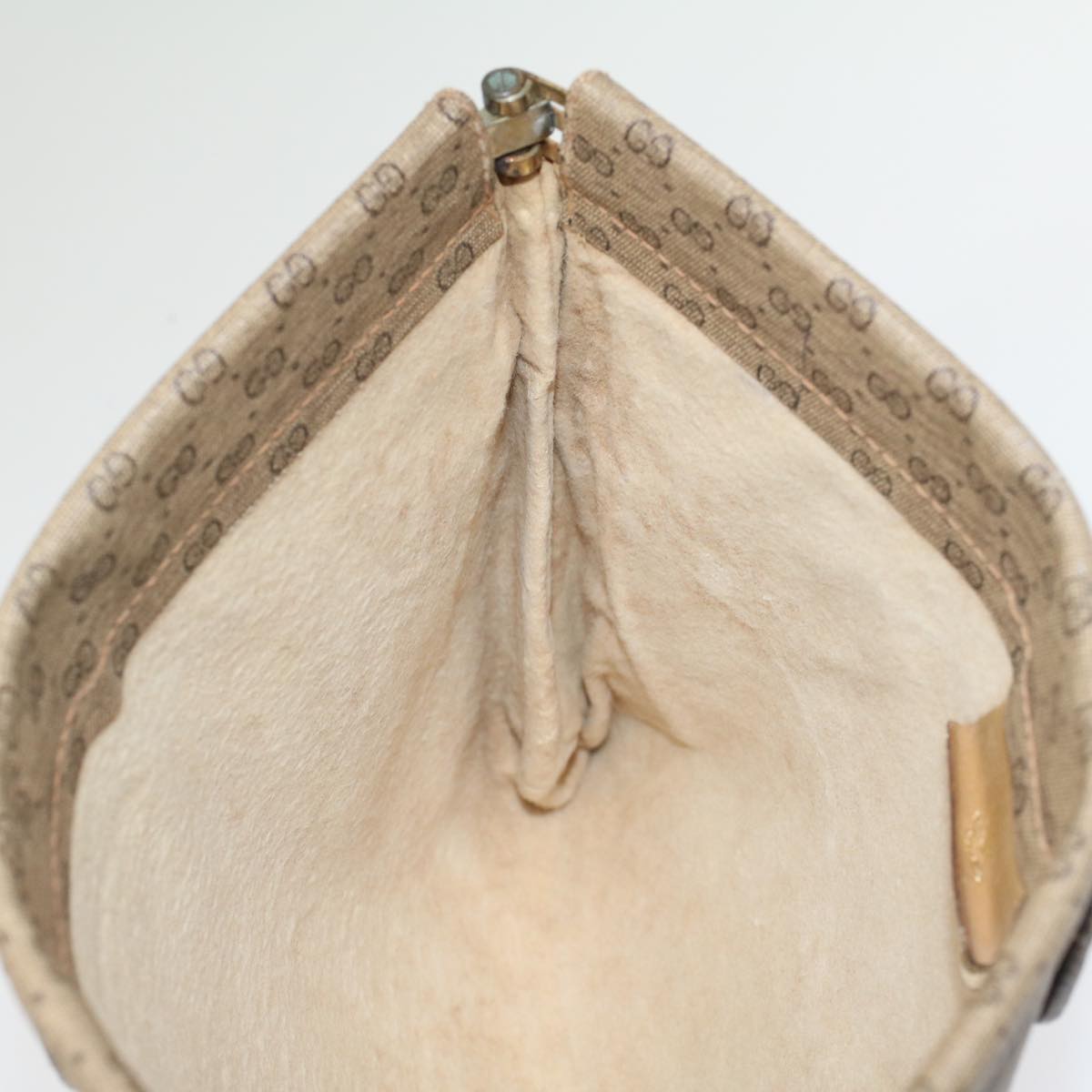 GUCCI Micro GG Canvas Clutch Bag PVC Leather Beige 67-039-5229 ep1090
