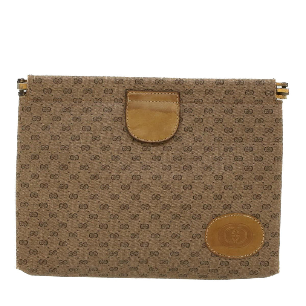 GUCCI Micro GG Canvas Clutch Bag PVC Leather Beige 67-039-5229 ep1090