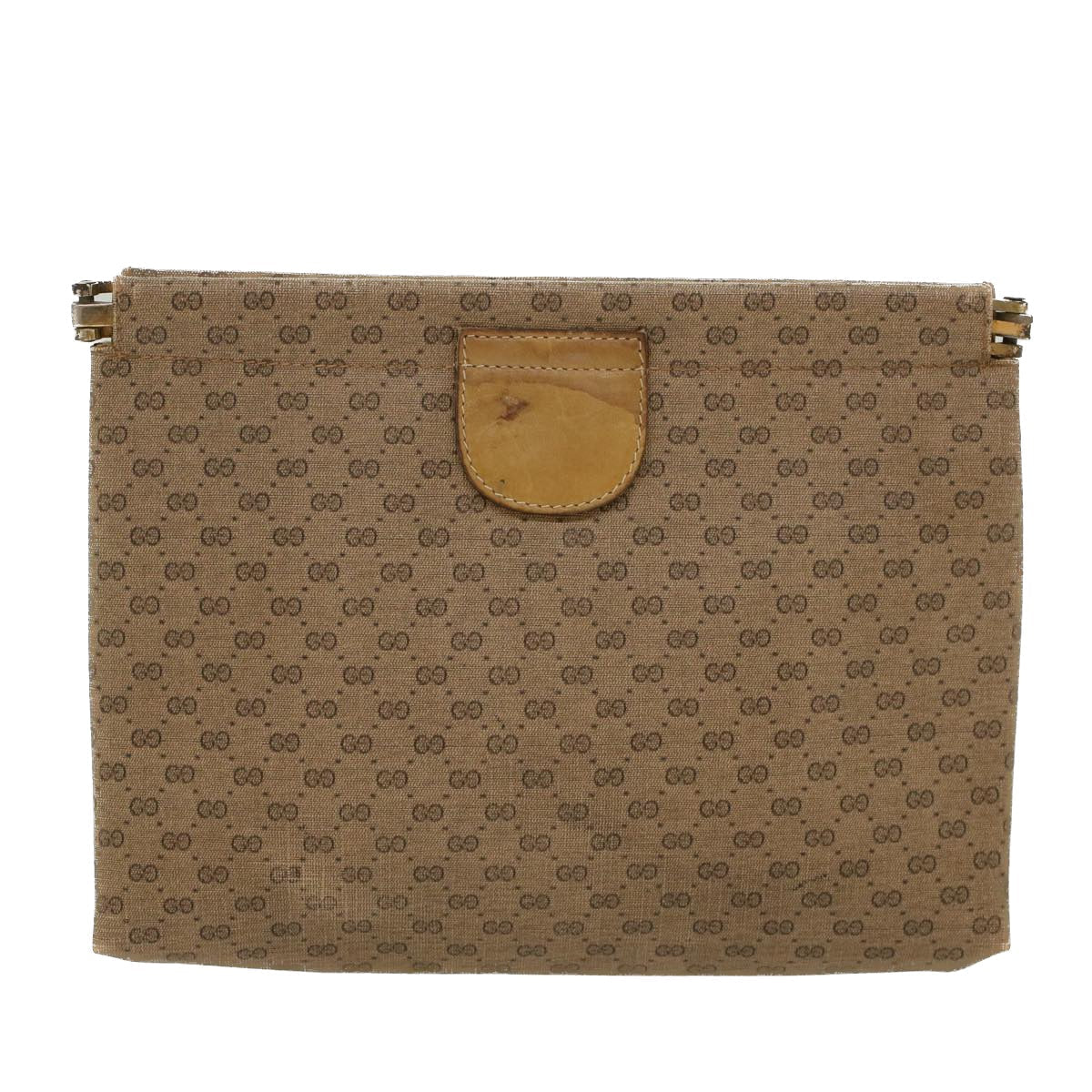 GUCCI Micro GG Canvas Clutch Bag PVC Leather Beige 67-039-5229 ep1090