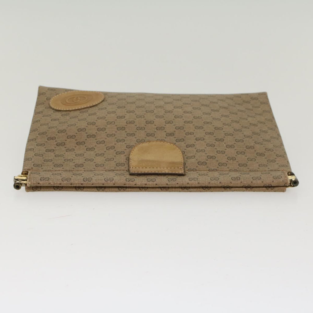 GUCCI Micro GG Canvas Clutch Bag PVC Leather Beige 67-039-5229 ep1090