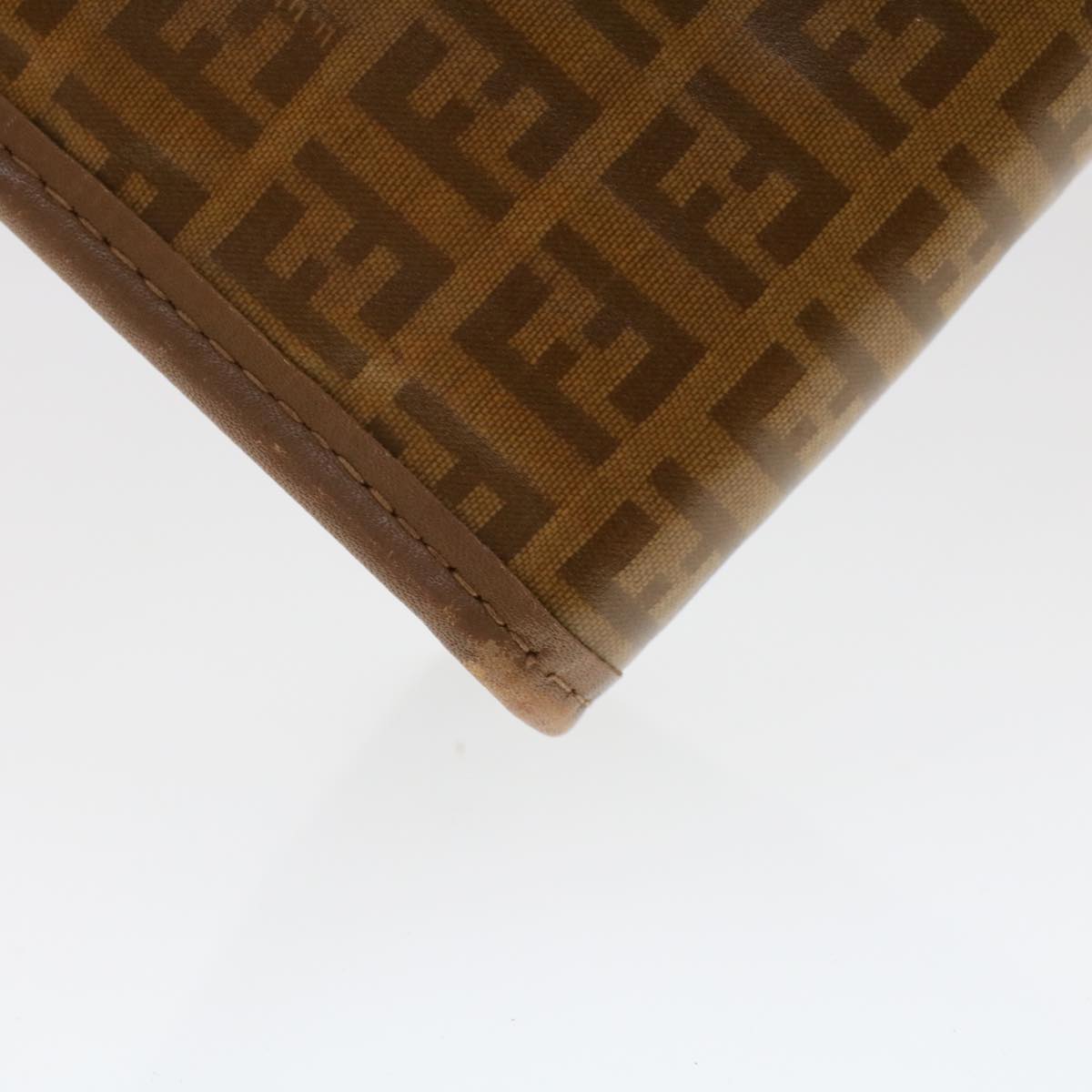 FENDI Zucchino Canvas Clutch Bag Brown ep1106