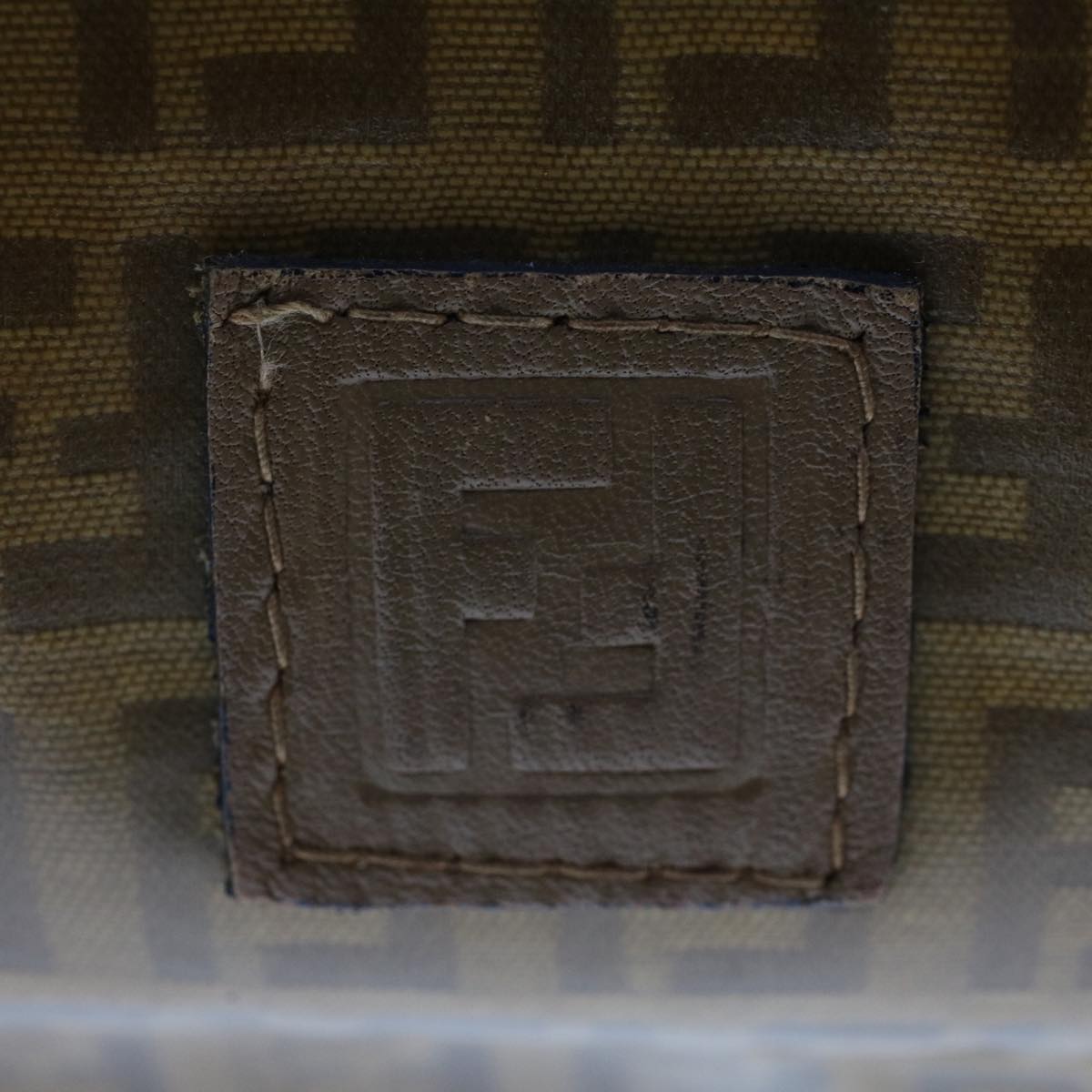 FENDI Zucchino Canvas Clutch Bag Brown ep1106