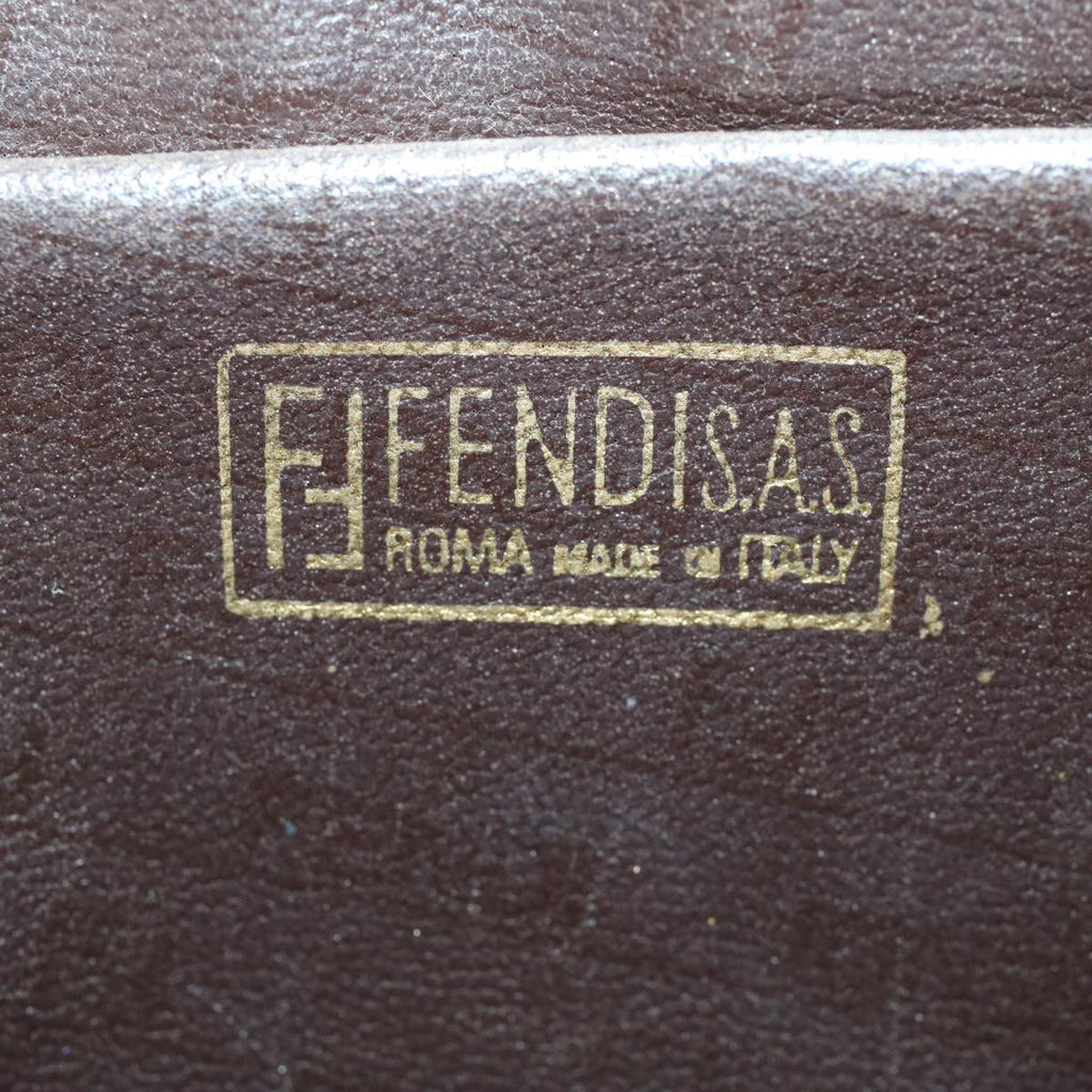 FENDI Zucchino Canvas Clutch Bag Brown ep1106