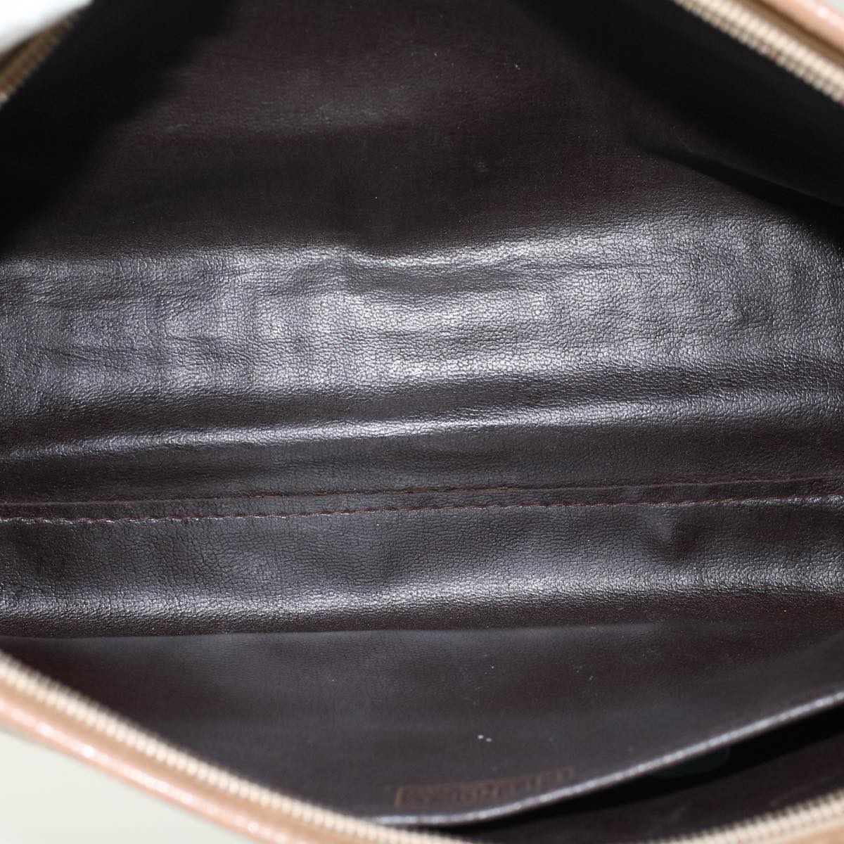 FENDI Zucchino Canvas Clutch Bag Brown ep1106