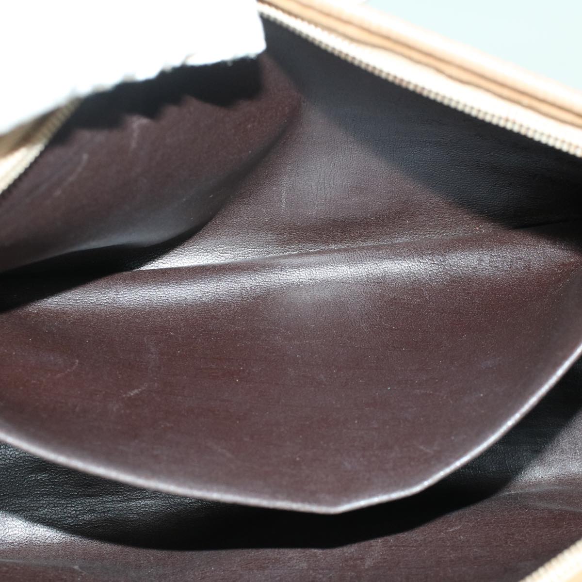 FENDI Zucchino Canvas Clutch Bag Brown ep1106