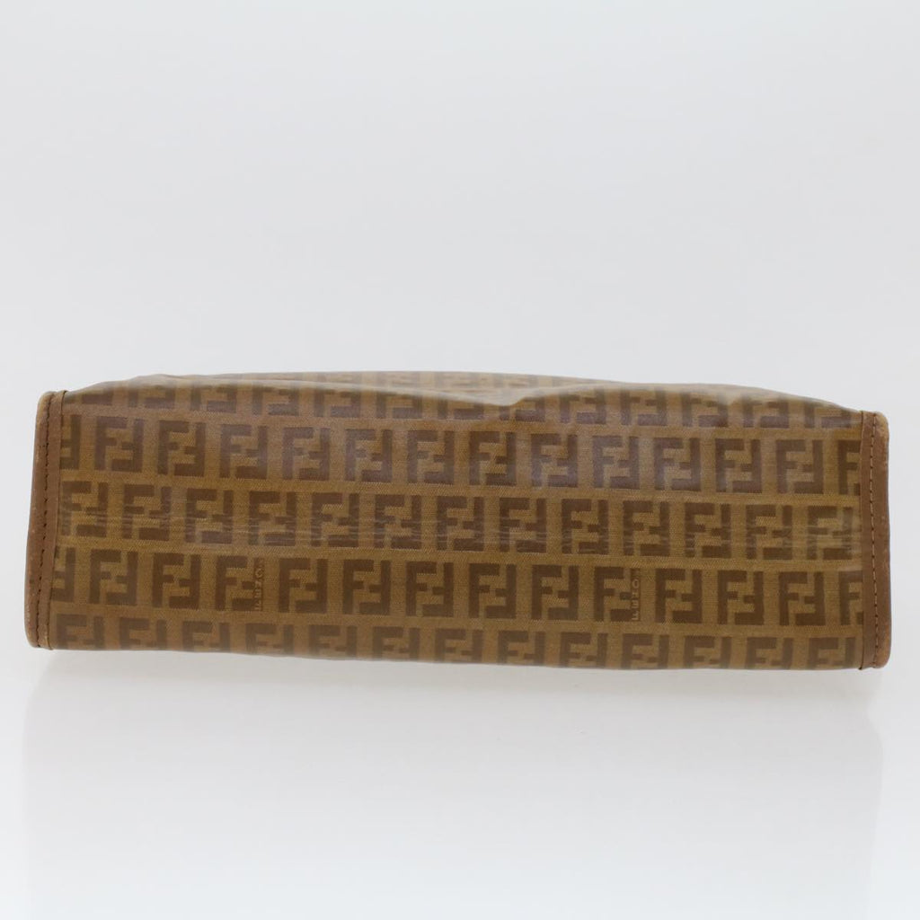 FENDI Zucchino Canvas Clutch Bag Brown ep1106