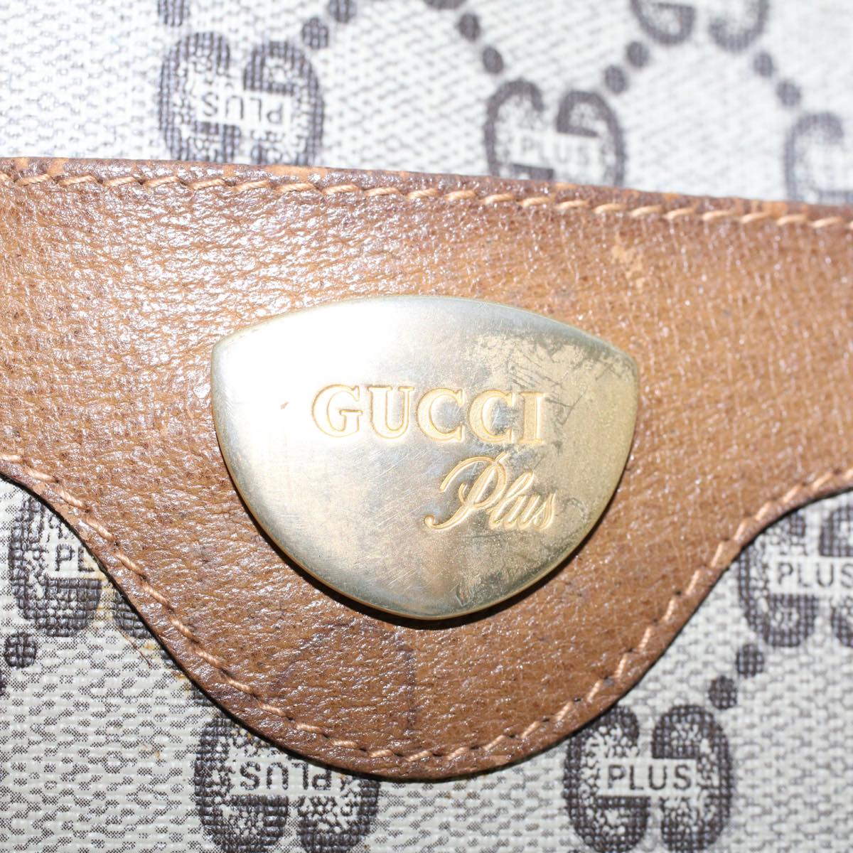 GUCCI GG Plus Canvas Web Sherry Line Tote Bag Beige Red Green ep1126