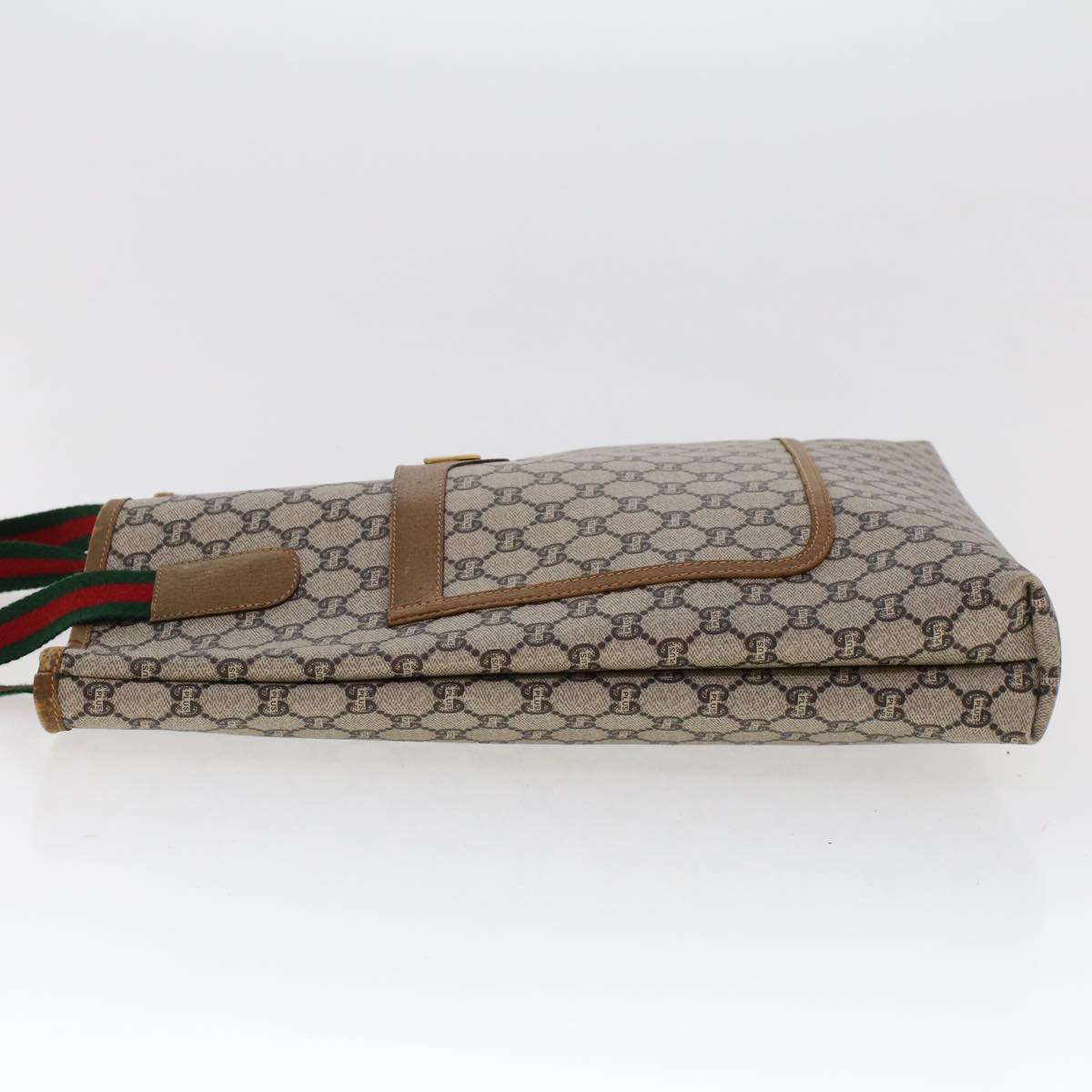 GUCCI GG Plus Canvas Web Sherry Line Tote Bag Beige Red Green ep1126