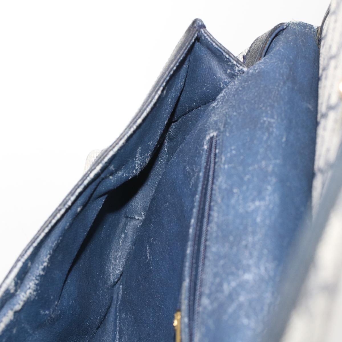 GUCCI GG Canvas Clutch Bag PVC Leather Gray Navy ep1131