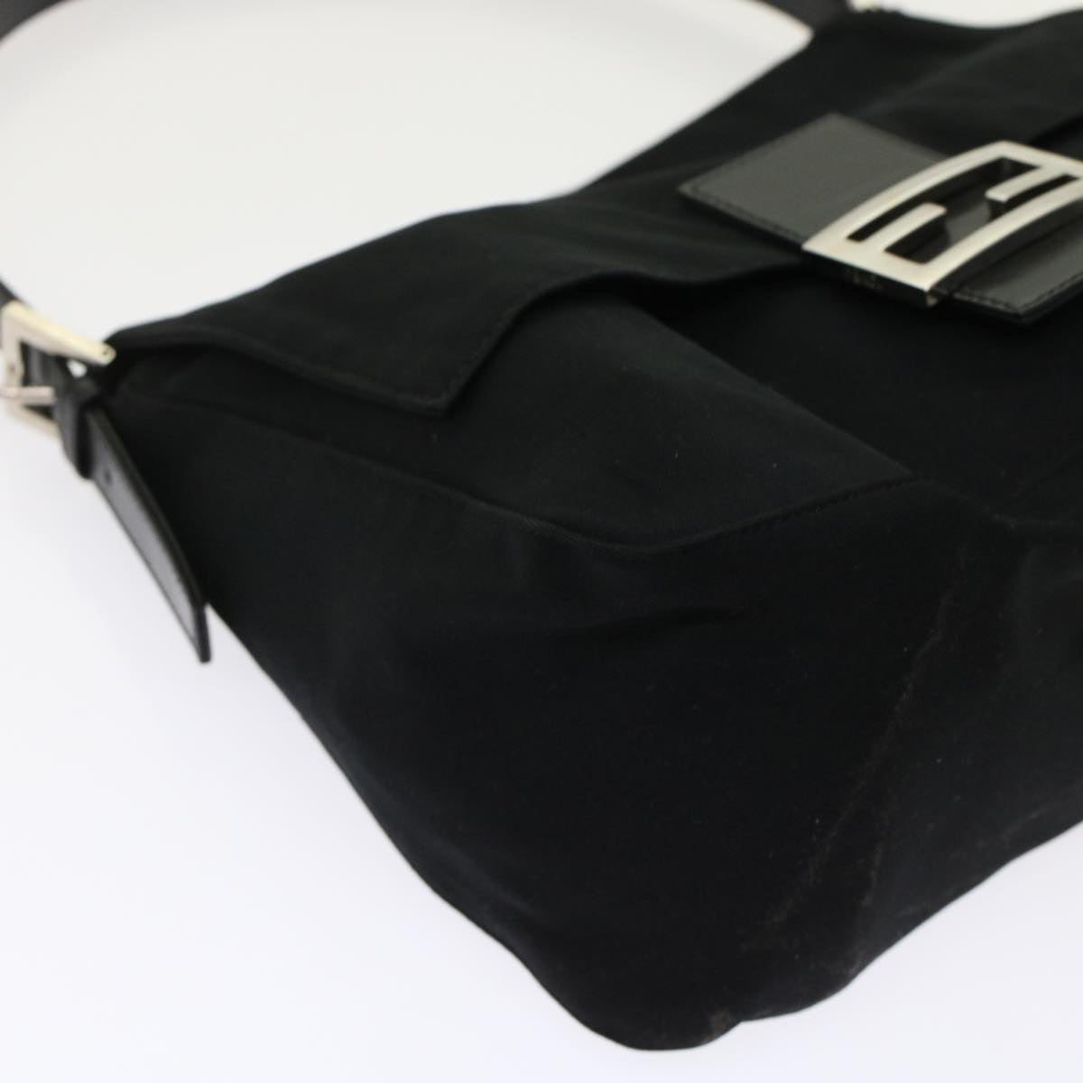 FENDI Mamma Baguette Shoulder Bag Nylon Black ep1157