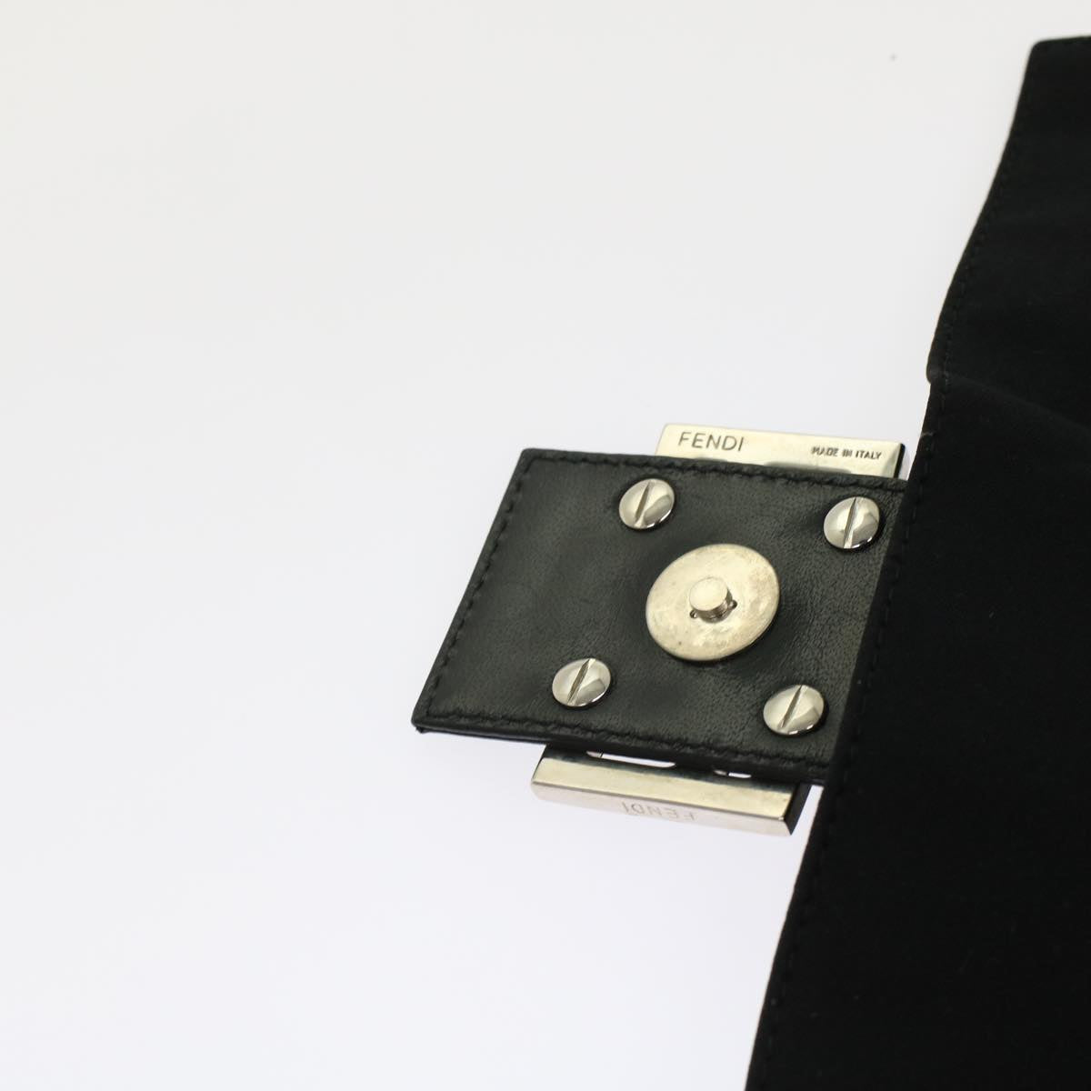 FENDI Mamma Baguette Shoulder Bag Nylon Black ep1157