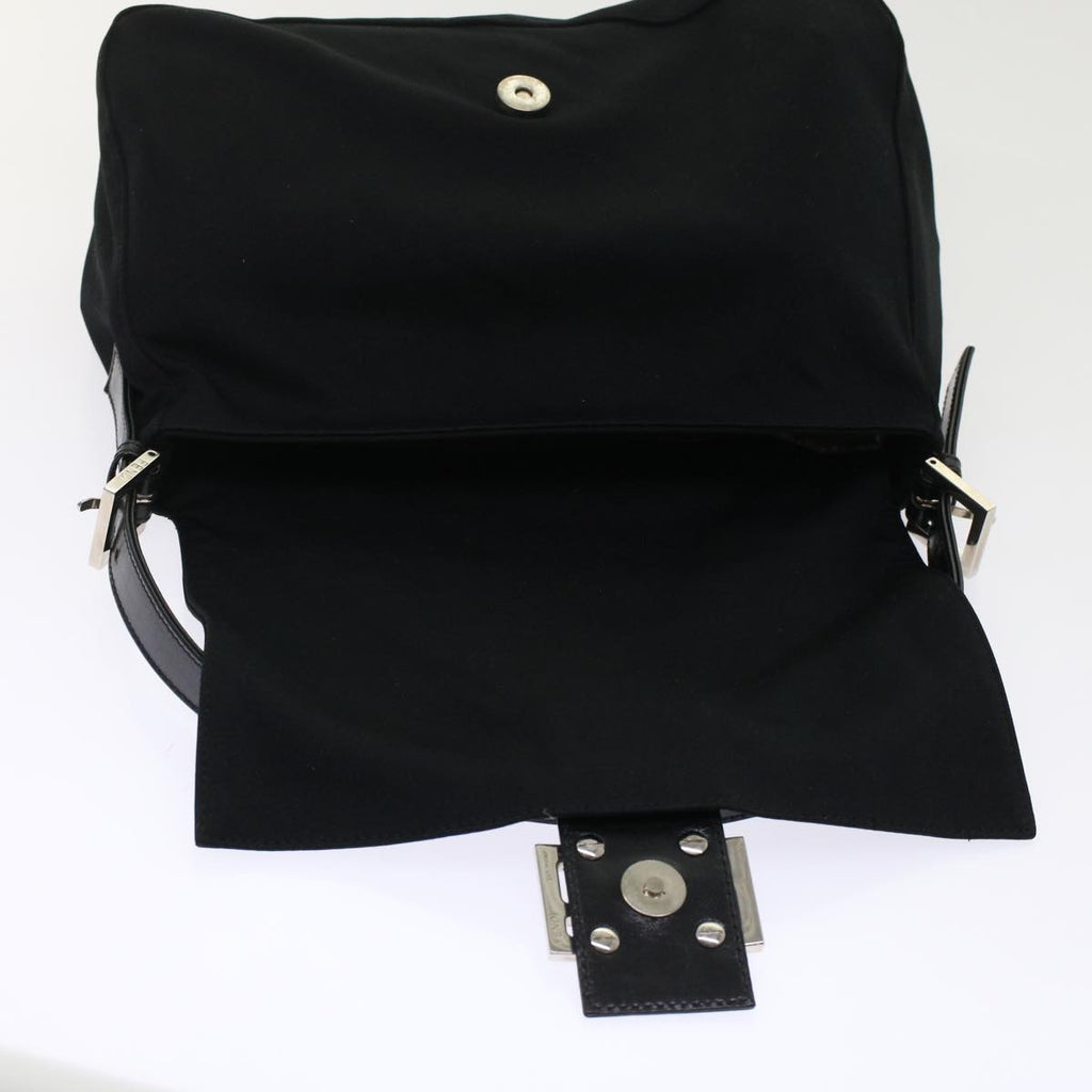 FENDI Mamma Baguette Shoulder Bag Nylon Black ep1157