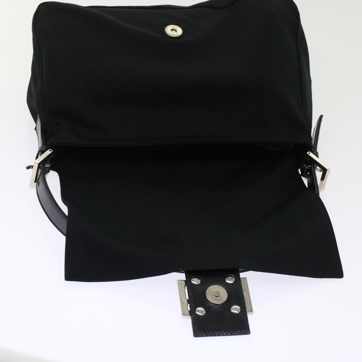 FENDI Mamma Baguette Shoulder Bag Nylon Black ep1157