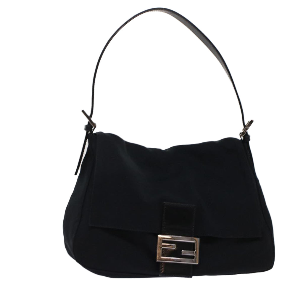 FENDI Mamma Baguette Shoulder Bag Nylon Black ep1157