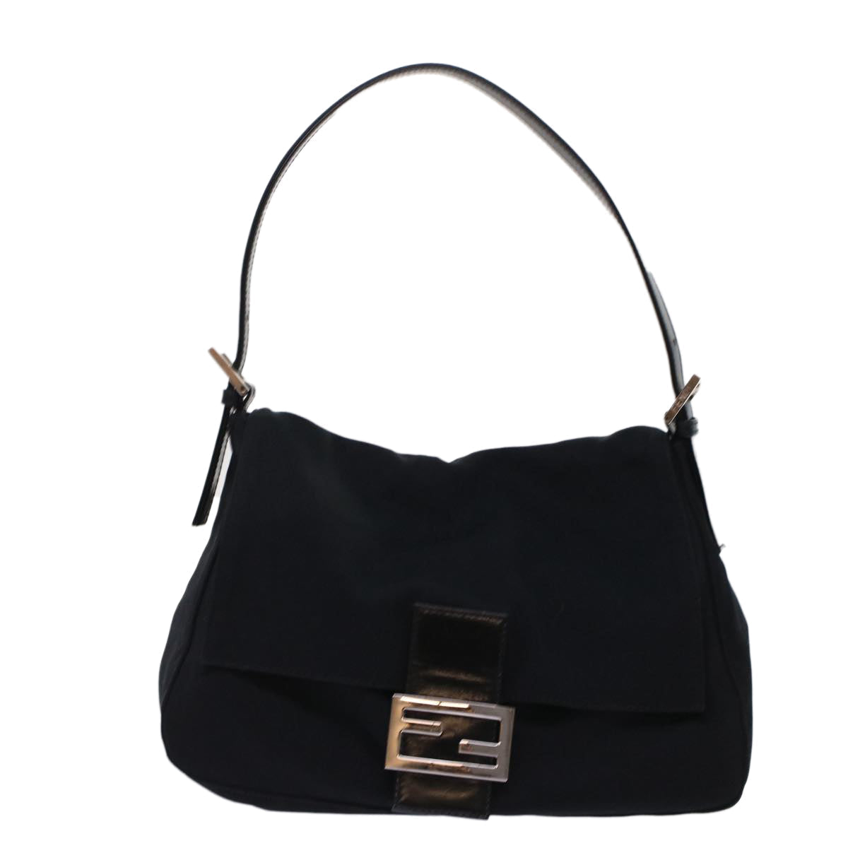 FENDI Mamma Baguette Shoulder Bag Nylon Black ep1157