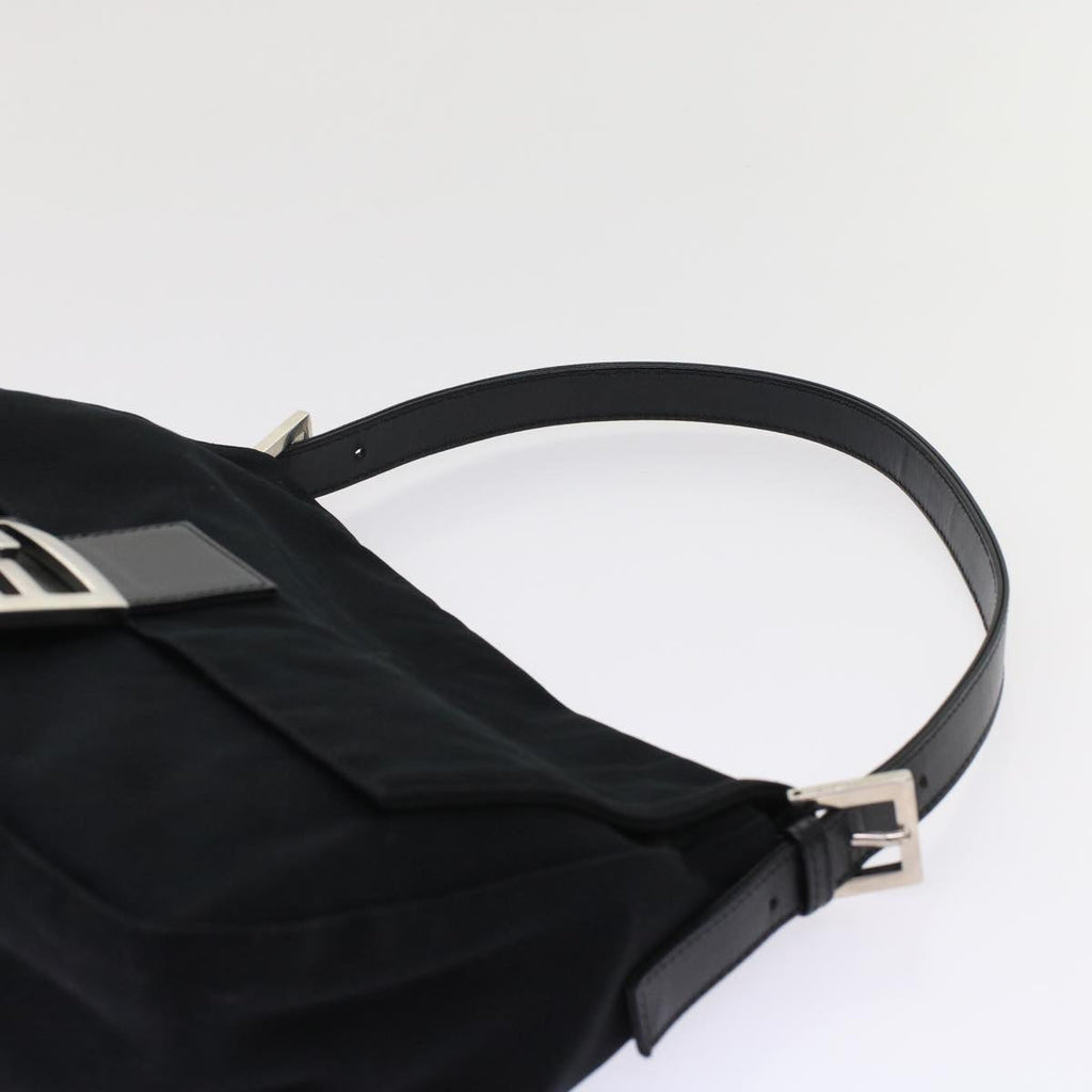 FENDI Mamma Baguette Shoulder Bag Nylon Black ep1157