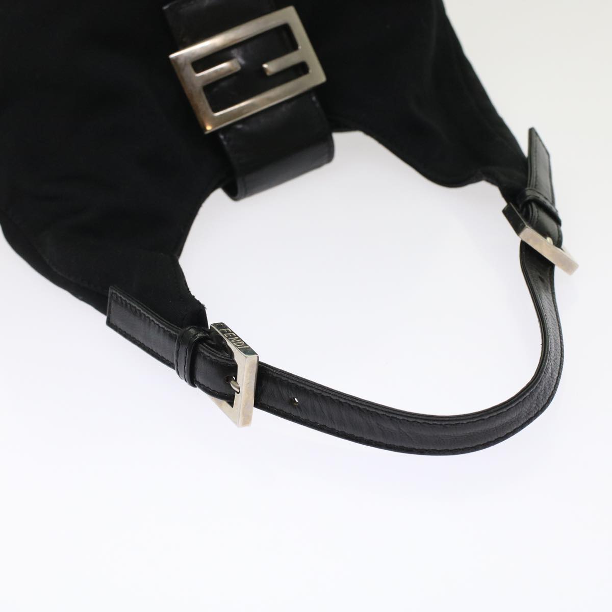 FENDI Mamma Baguette Shoulder Bag Nylon Black ep1158