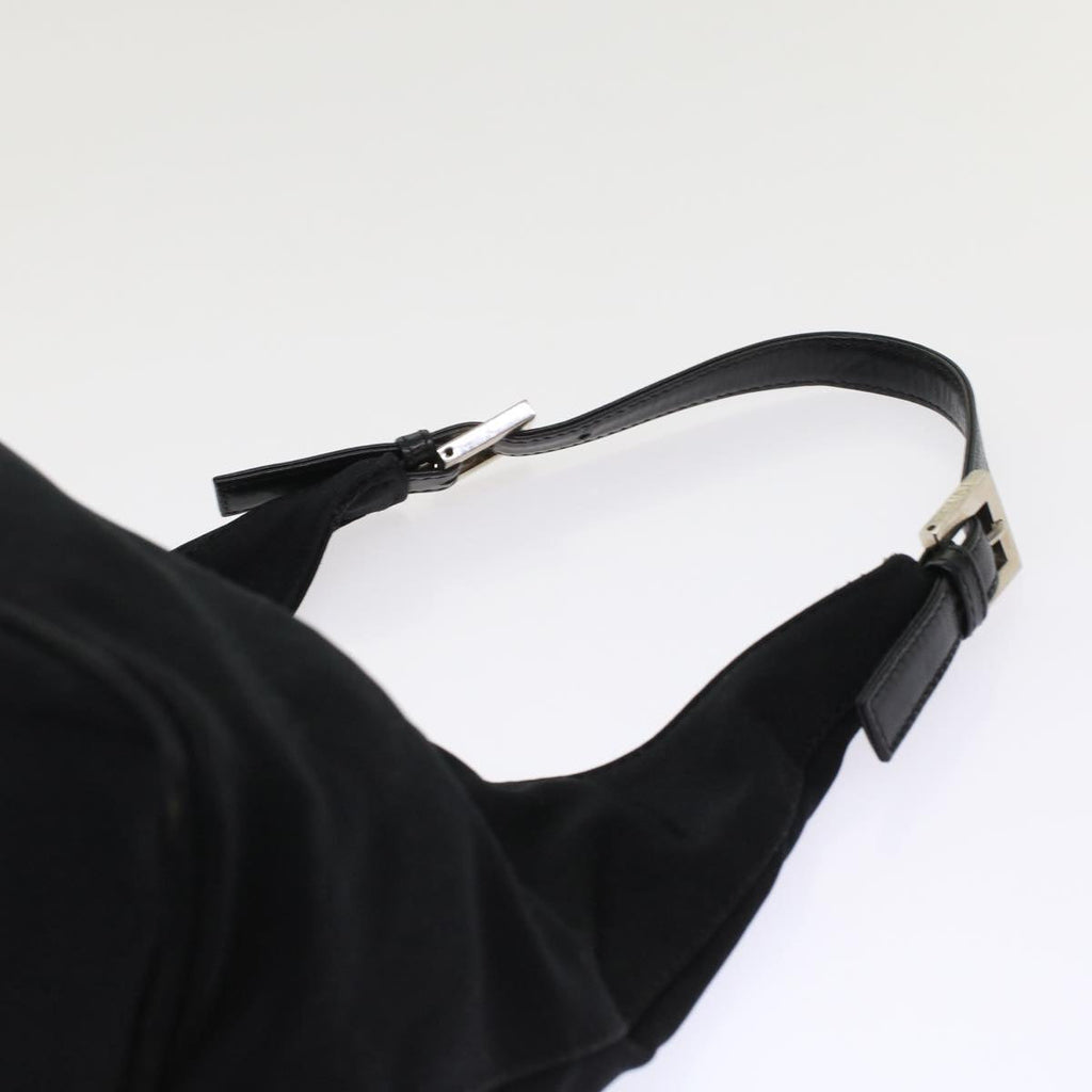FENDI Mamma Baguette Shoulder Bag Nylon Black ep1158