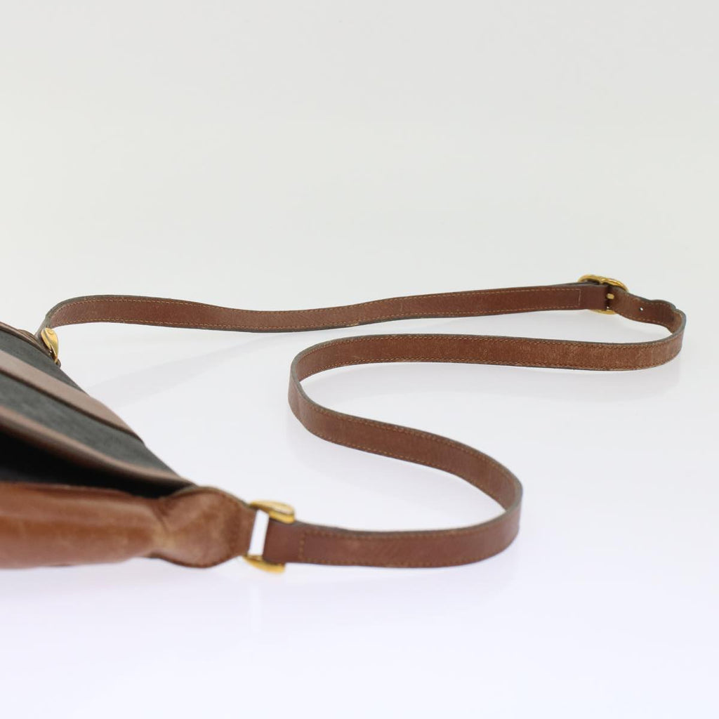 GUCCI Micro GG Canvas Shoulder Bag PVC Leather Black ep1178