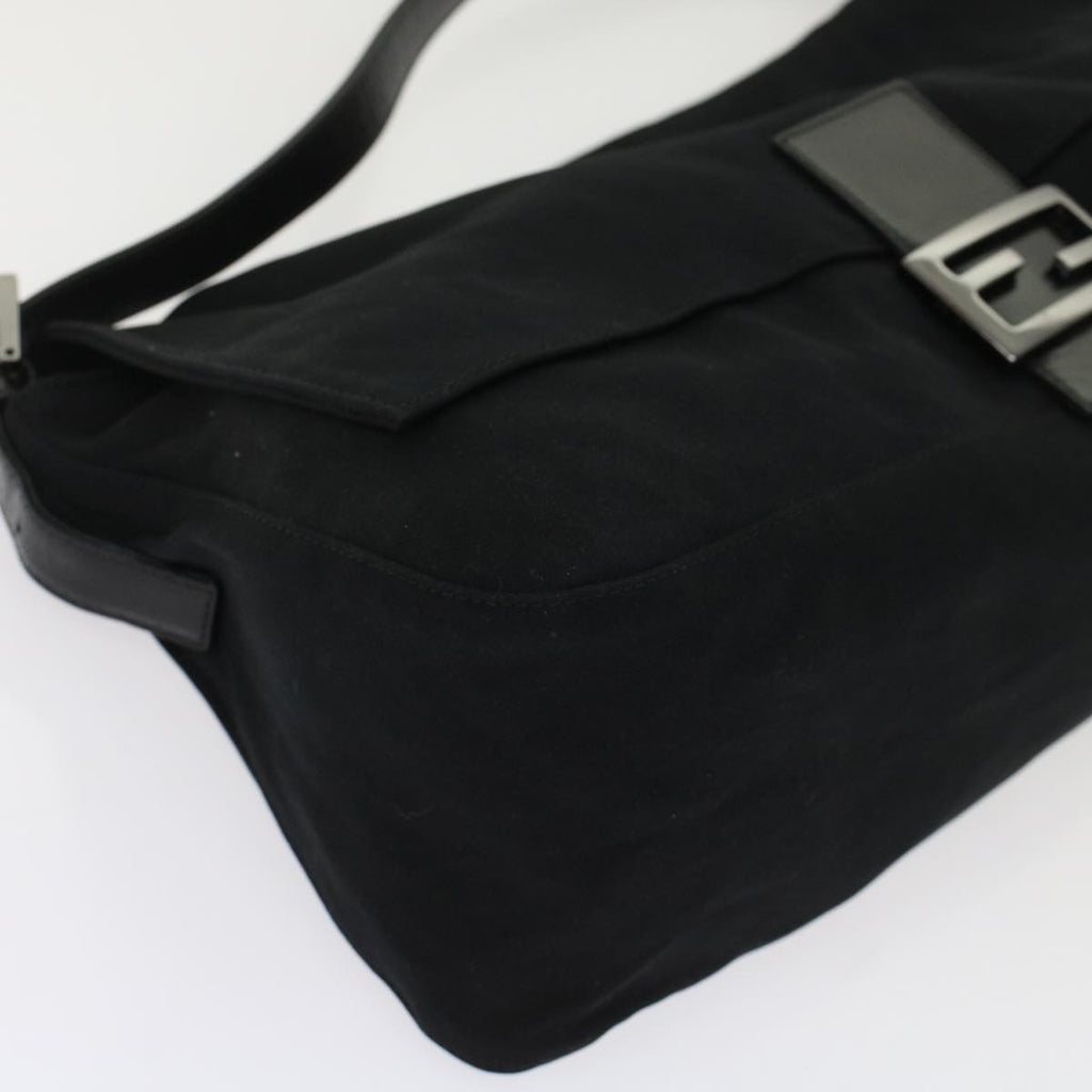 FENDI Mamma Baguette Shoulder Bag Nylon Black ep1217