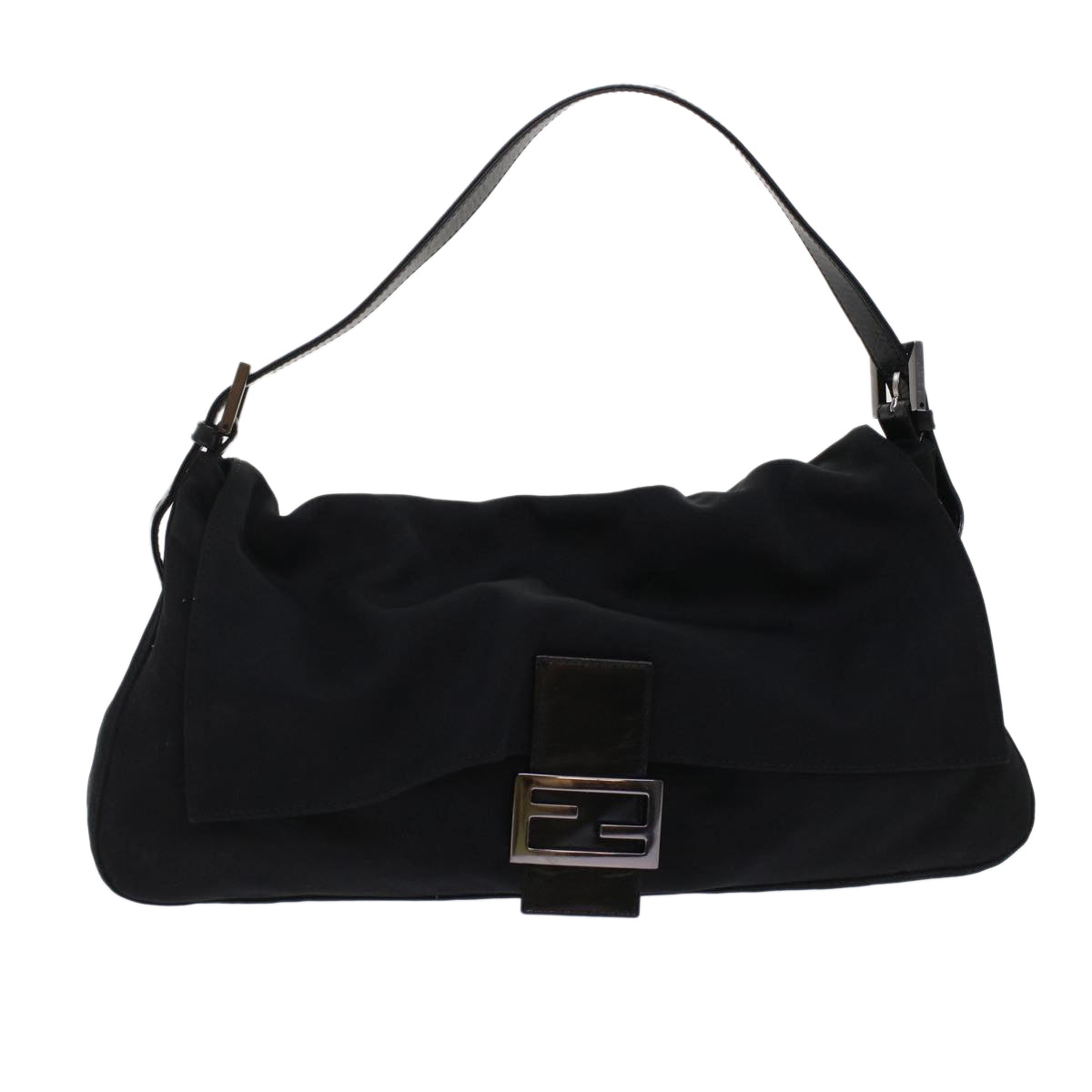 FENDI Mamma Baguette Shoulder Bag Nylon Black ep1217