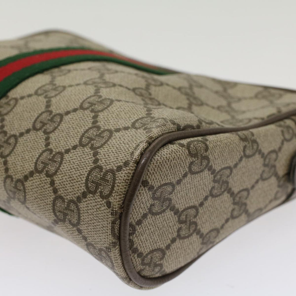 GUCCI GG Canvas Web Sherry Line Clutch Bag Beige Red 22•01•012 ep1227