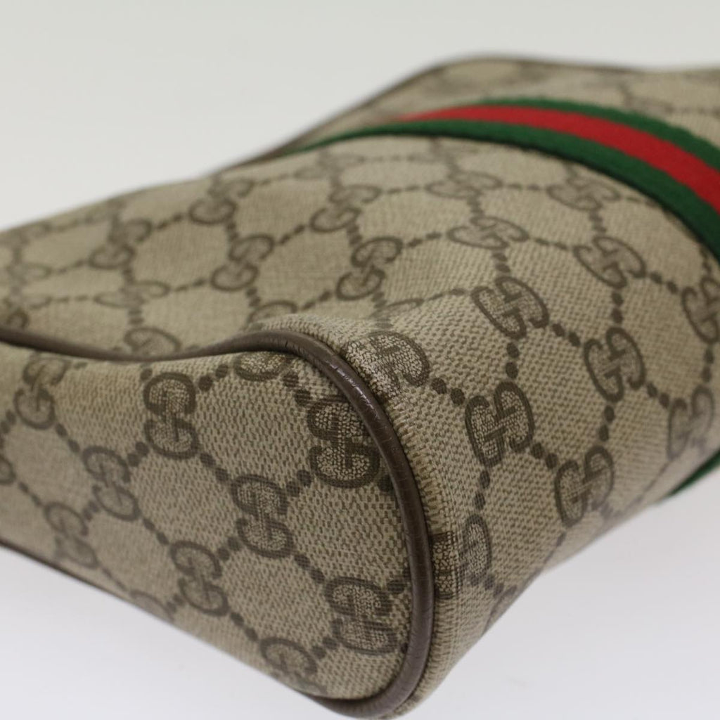 GUCCI GG Canvas Web Sherry Line Clutch Bag Beige Red 22•01•012 ep1227