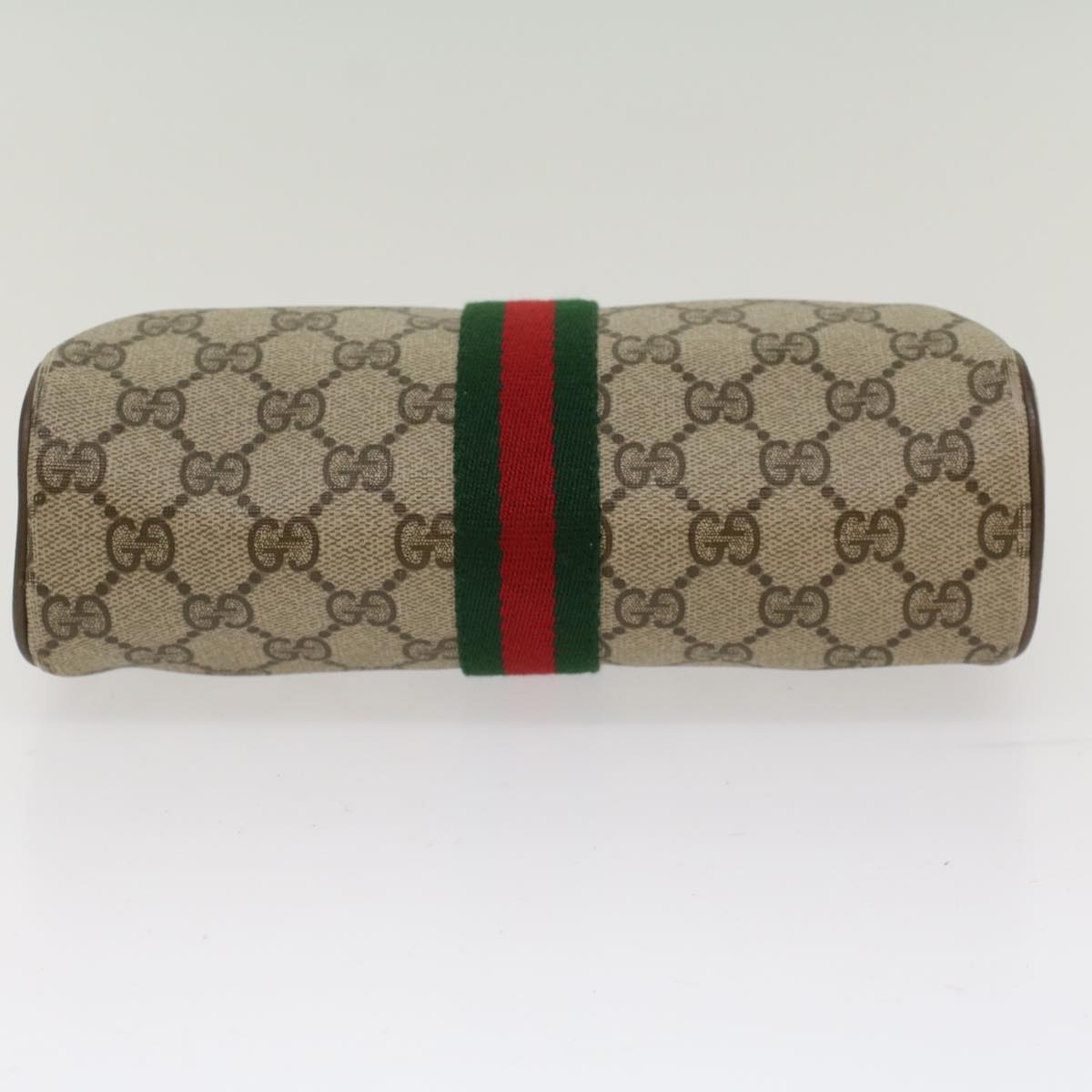 GUCCI GG Canvas Web Sherry Line Clutch Bag Beige Red 22•01•012 ep1227