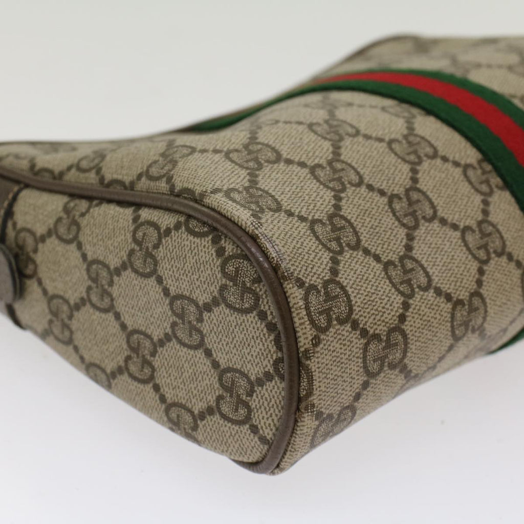 GUCCI GG Canvas Web Sherry Line Clutch Bag Beige Red 22•01•012 ep1227
