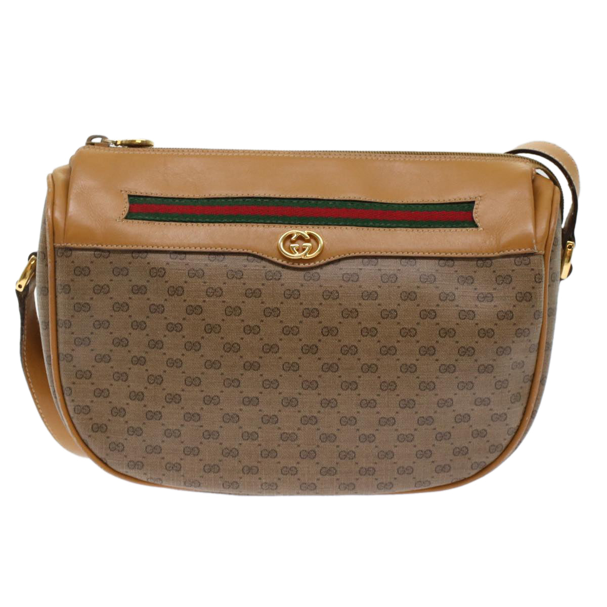 GUCCI Micro GG Canvas Web Sherry Line Shoulder Bag Beige Red Green ep1231