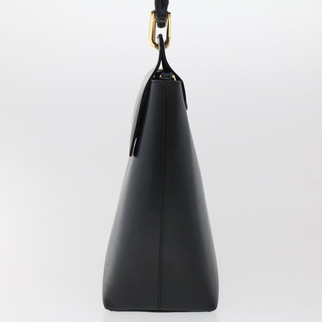 GUCCI Bamboo Shoulder Bag Leather Black ep1264