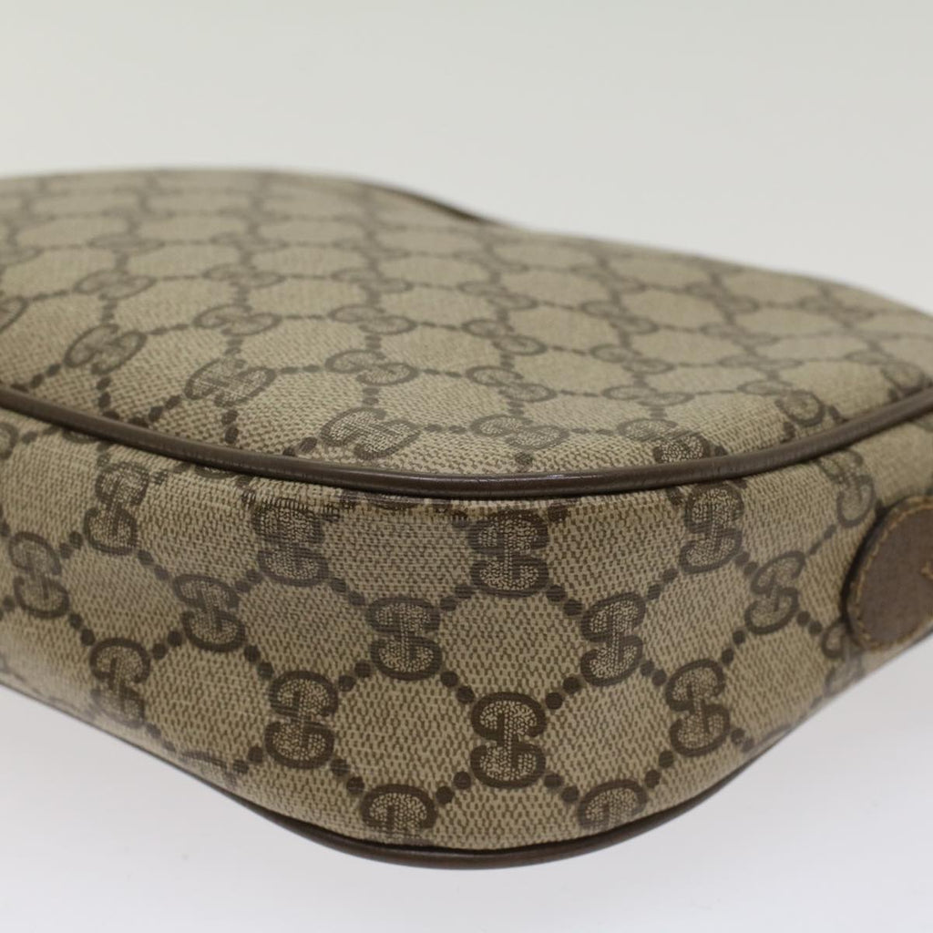 GUCCI GG Canvas Web Sherry Line Clutch Bag PVC Leather Beige Red ep1269