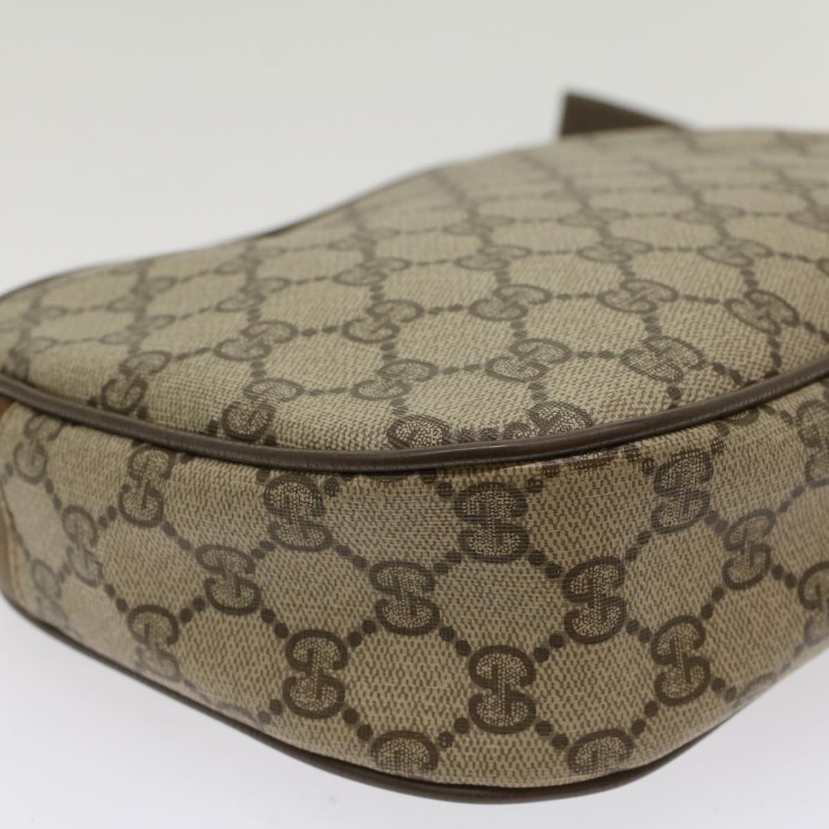 GUCCI GG Canvas Web Sherry Line Clutch Bag PVC Leather Beige Red ep1269