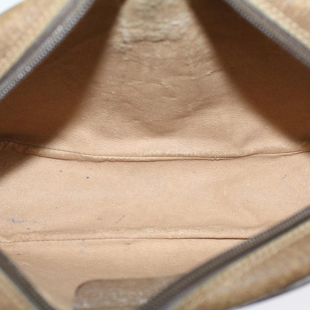 GUCCI GG Canvas Web Sherry Line Clutch Bag PVC Leather Beige Red ep1269