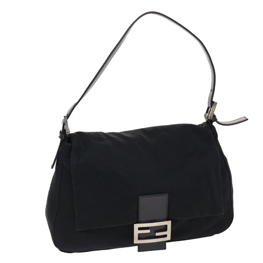 FENDI Mamma Baguette Shoulder Bag Nylon Black ep1270