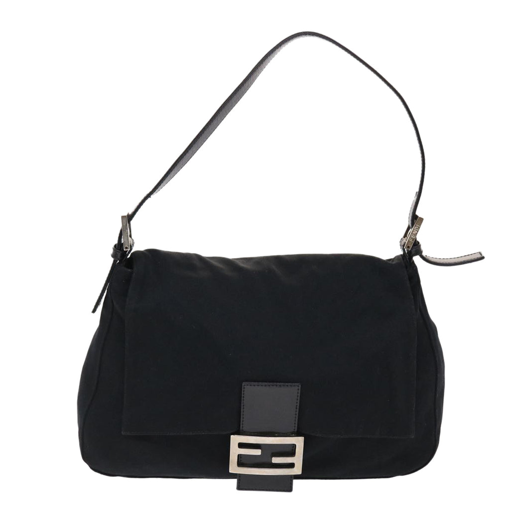 FENDI Mamma Baguette Shoulder Bag Nylon Black ep1270