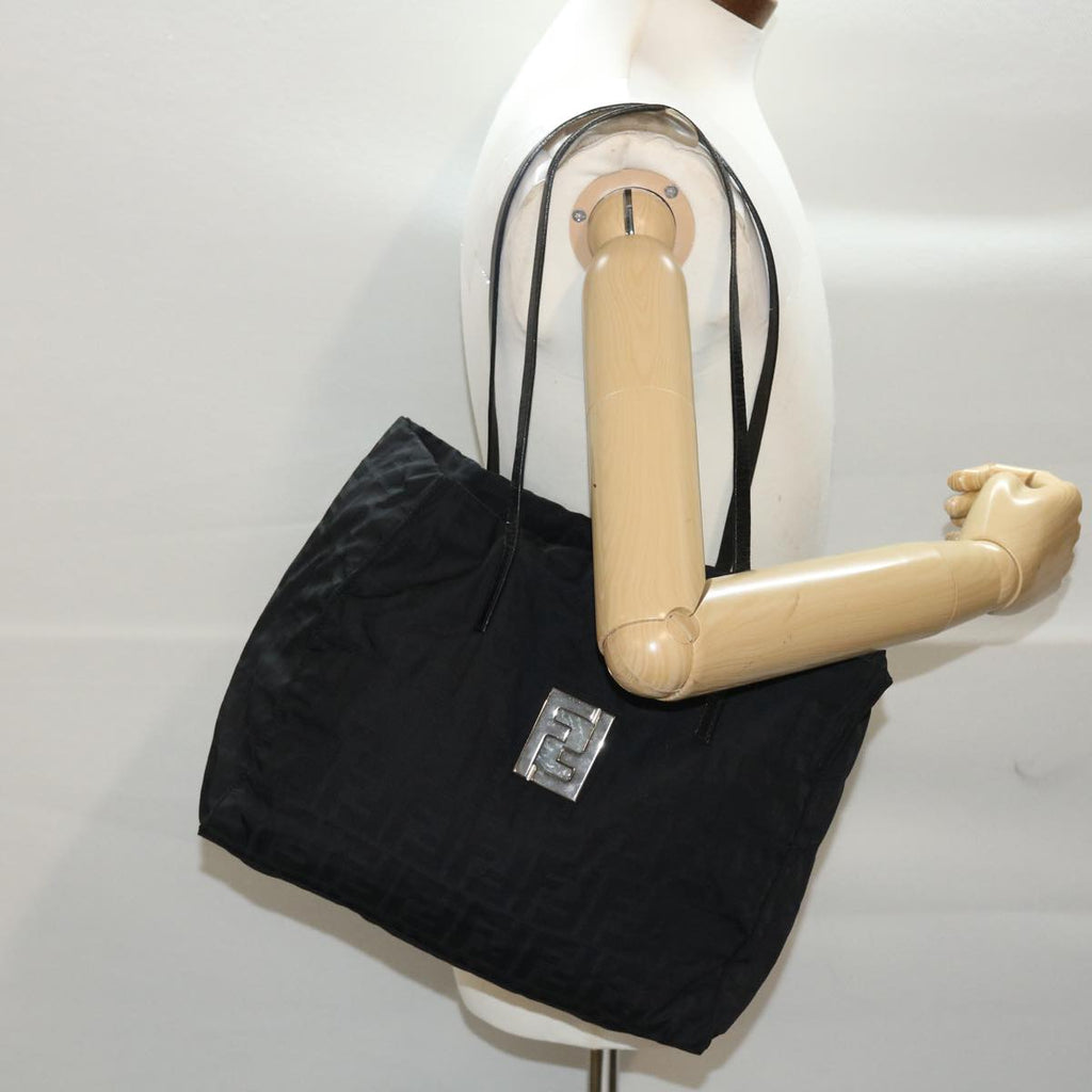 FENDI Zucca Canvas Shoulder Bag Nylon Black ep1271